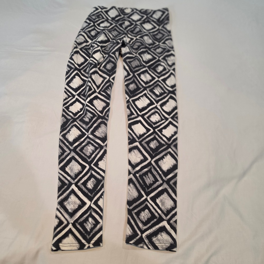 Aerie Leggings Women Medium Black White Geometric Diamond Print Excellent Comfy